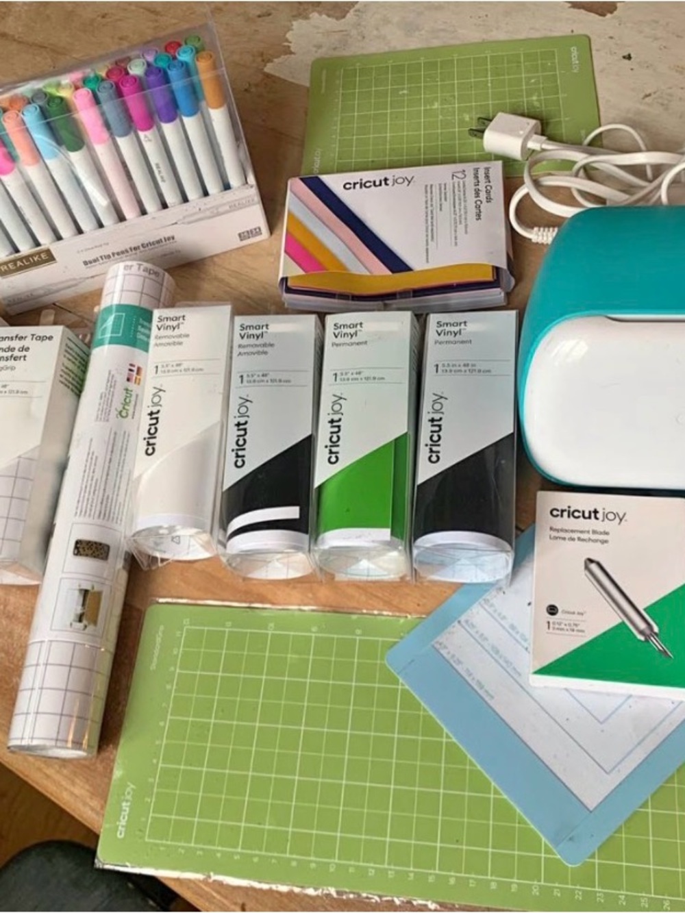 Cricut Joy Teal Crafting Machine with Vinyl Rolls and Markers